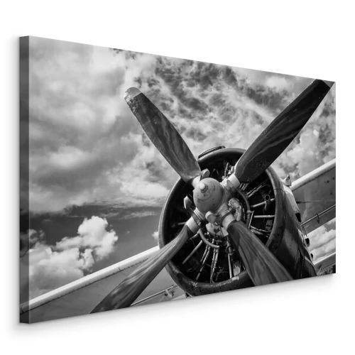 Tableau  Photo en noir et blanc d'une vieille hélice d'avion