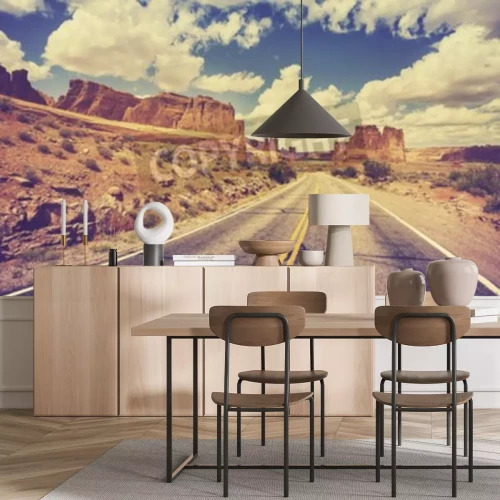 Papier peint  La voie américaine dans le désert