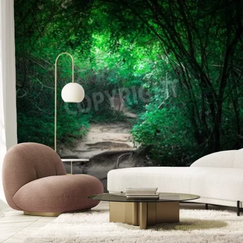 Papier peint  Jungle vert foncé