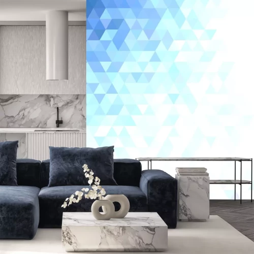 Sticker  Une mosaïque décolorée de triangles bleus