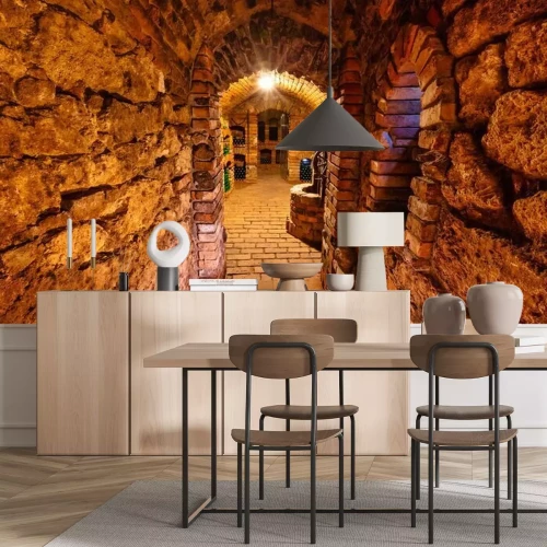 Papier peint  Murs en pierre entrée de domaine viticole