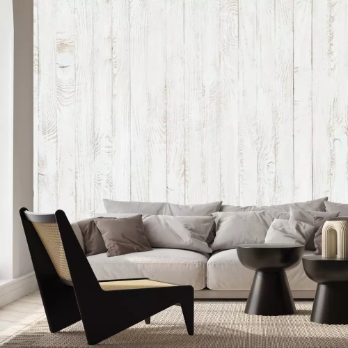 Papier peint  Planches en bois blanches