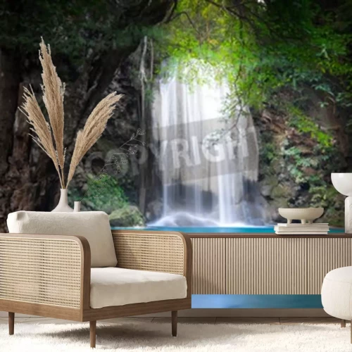 Papier peint  Cascade 3D de la jungle