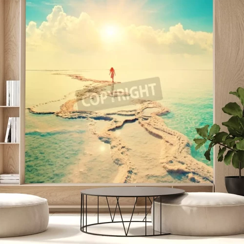 Papier peint  Lever de soleil sur la mer Morte