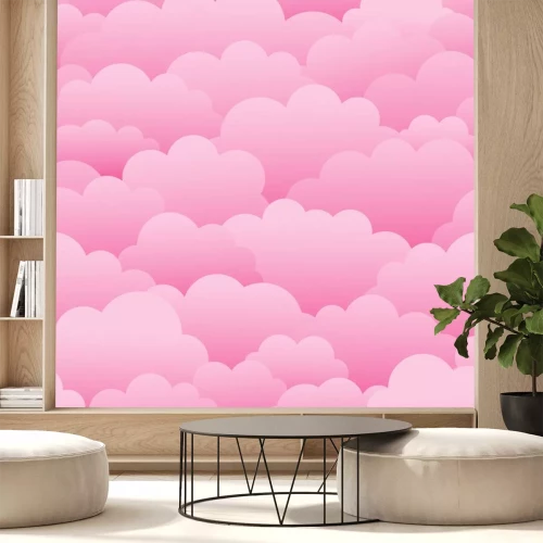 Sticker  Nuages roses abstraits