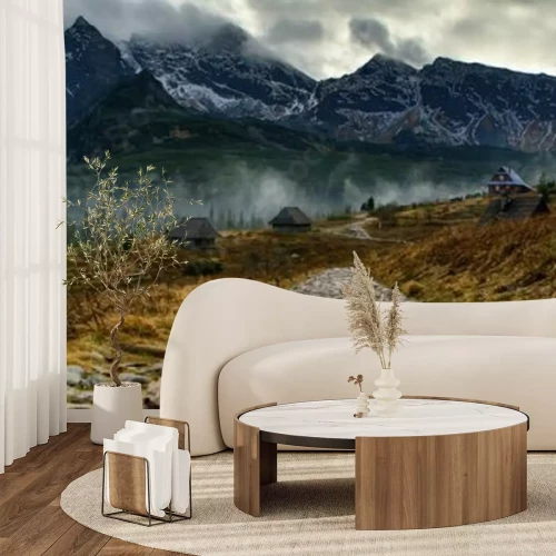 Papier peint  Vue pittoresque sur les sommets montagneux dans la brume