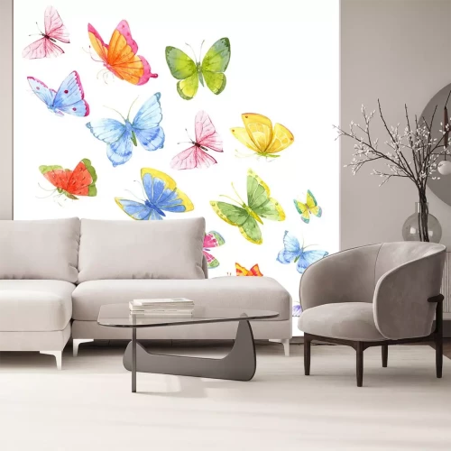 Sticker  Un groupe de papillons arc-en-ciel