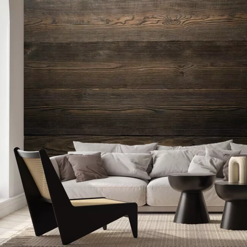 Papier peint  Parquet foncé dans un style moderne