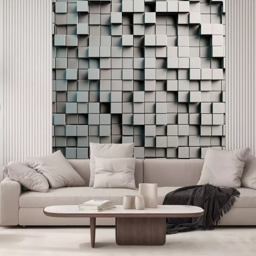 Papier peint  Gris 3D fond avec dices