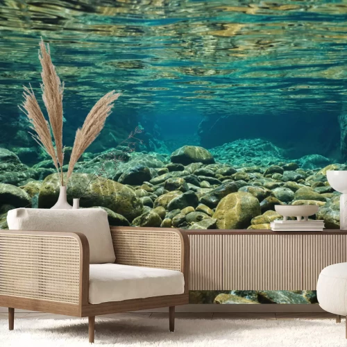 Papier peint  Pierres au fond de la rivière