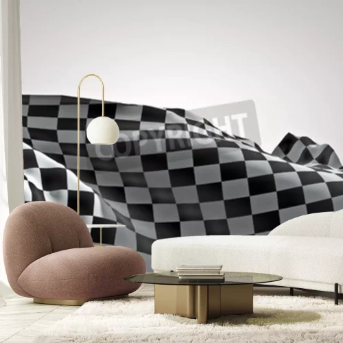 Papier peint  Drapeau 3d formule 1