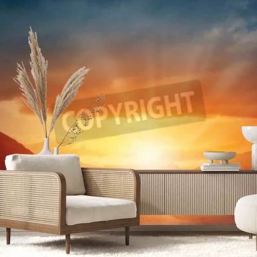 Papier peint  Lever de soleil sur une route