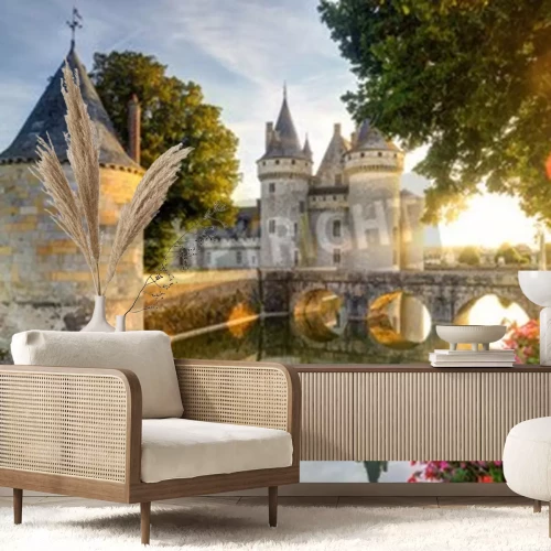 Papier peint  Château magique paysage féerique