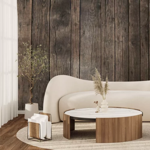 Papier peint  Planches anciennes déformées