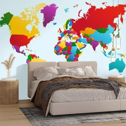 Papier peint  Carte des pays aux couleurs intenses