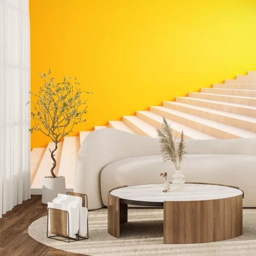 Sticker  Blanc, jaune, mur, Escaliers