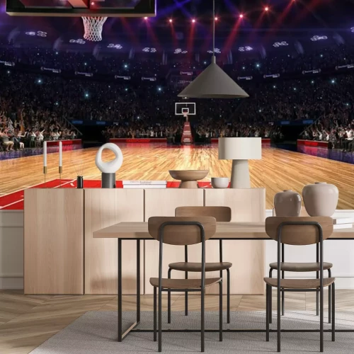 Papier peint  Terrain de basket éclairé