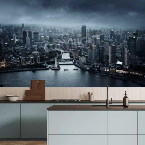 Papier peint  Panorama ville de nuit