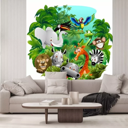 Papier peint  Animaux d'une jungle sauvage