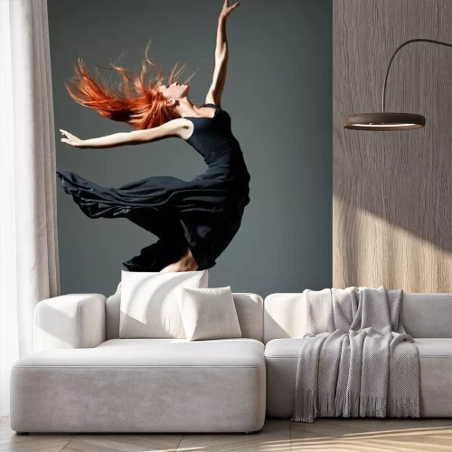 Papier peint  Ballerine en saut tonalité noir