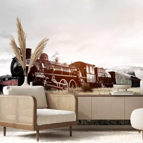 Papier peint  Train locomotives paysage de montagnes