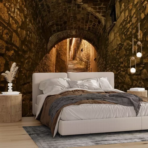 Papier peint  Rue, vieux, ville, Girona, nuit, Catalogne, espagne