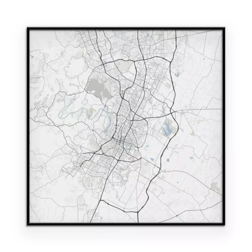 Poster  Carte monochrome de la ville