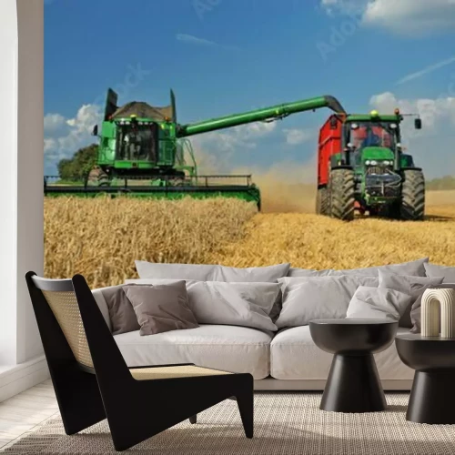 Papier peint  La récolte de céréales