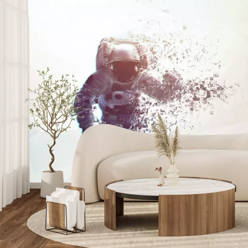 Sticker  Astronaute se désintégrant dans des graphiques de poussière