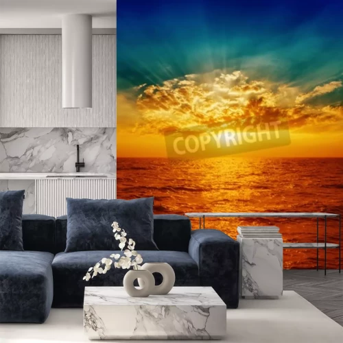 Papier peint  Lever de soleil abstrait