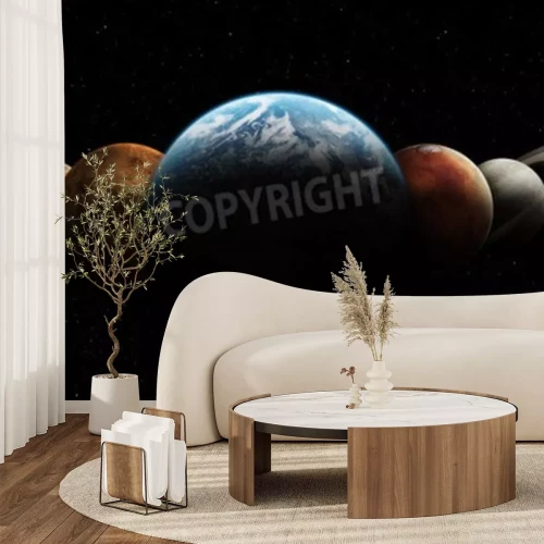 Papier peint  Planètes ombragées du système solaire