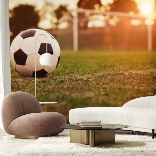 Papier peint  Football, coucher soleil