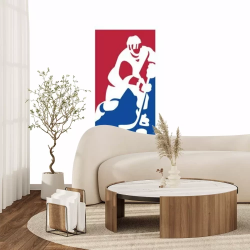 Sticker  Ice Hockey player silhouette Logo vecteur. Sport icon