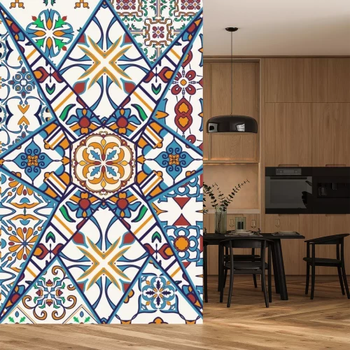 Sticker  Mosaïque arc-en-ciel basée sur une étoile