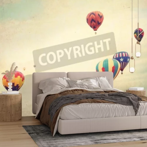 Papier peint  Ballon rétro fond clair