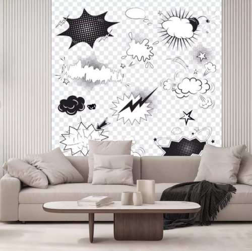 Papier peint  Bulles de dialogue style pop art