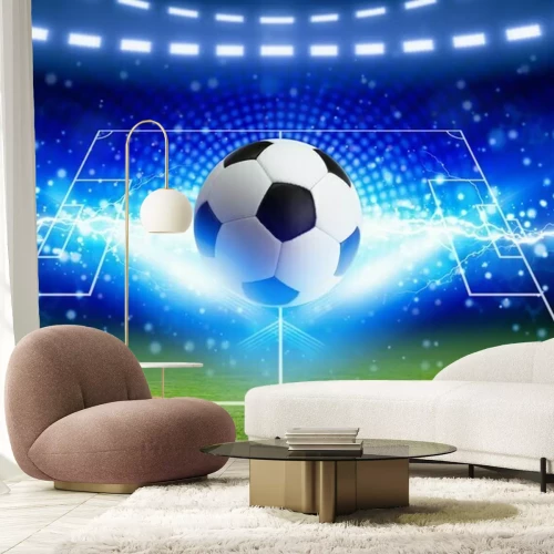 Papier peint  Un ballon dans un éclair sur fond de stade