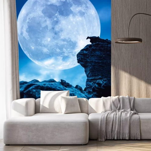 Sticker  Pleine lune avec un ciel bleu en arrière-plan