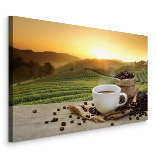 Tableau  Tasse de café avec vue sur une plantation