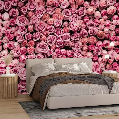 Papier peint  Fleurs mur de fond avec des roses étonnantes