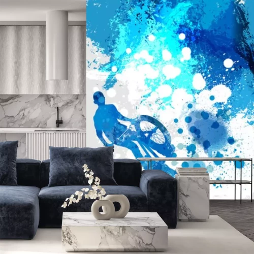 Papier peint  Impression artistique d'un cycliste