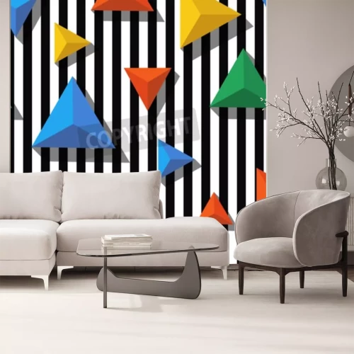 Papier peint  Triangles colorés en 3D