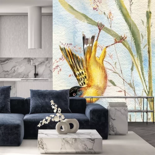 Papier peint  Oiseau sur une brindille