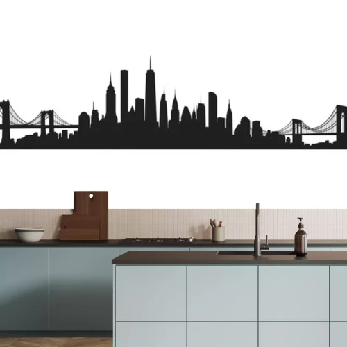 Sticker  New York City Skyline vecteur noir et blanc