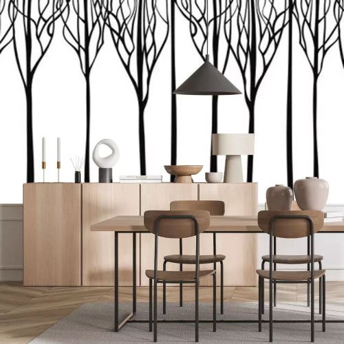 Sticker  Graphismes minimalistes avec des arbres sans feuilles