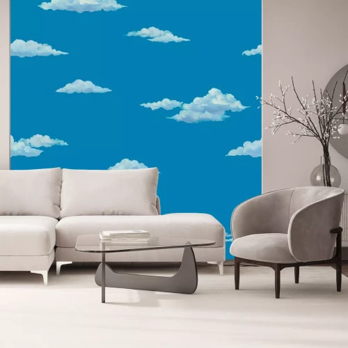 Sticker  Motif avec des nuages sur un fond bleu