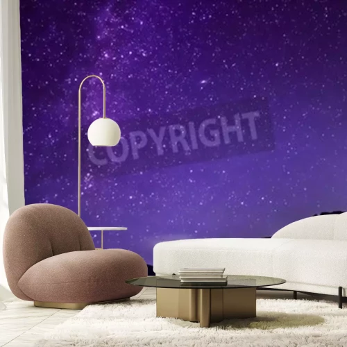 Papier peint  Ciel violet avec des étoiles