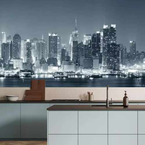 Papier peint  New York City Manhattan en noir et blanc