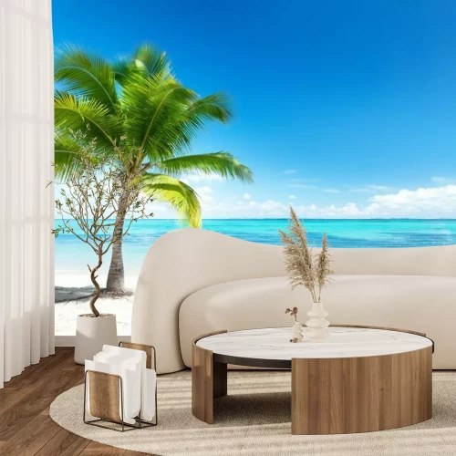 Papier peint  Palmier et océan
