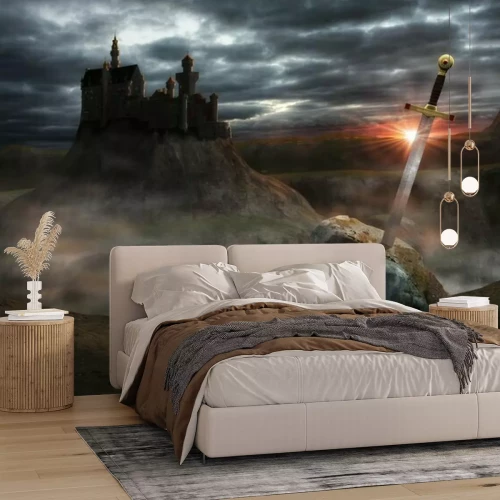 Papier peint  Épée et château dans un monde fantastique